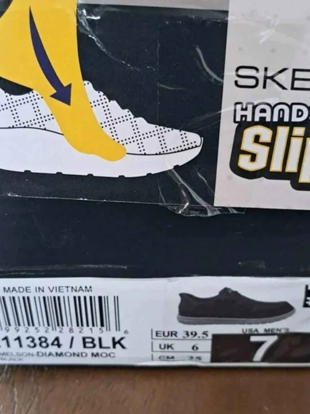 Skechers Slip-ins® Melson - Cozy Fit® Diamond Moc. - Color: Black - Size Men 7